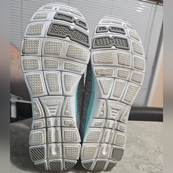 Skechers Womens S Sport Running Shoes Gray Blue F190-4 Marled Lace Up 2019 - Picture 2 of 8